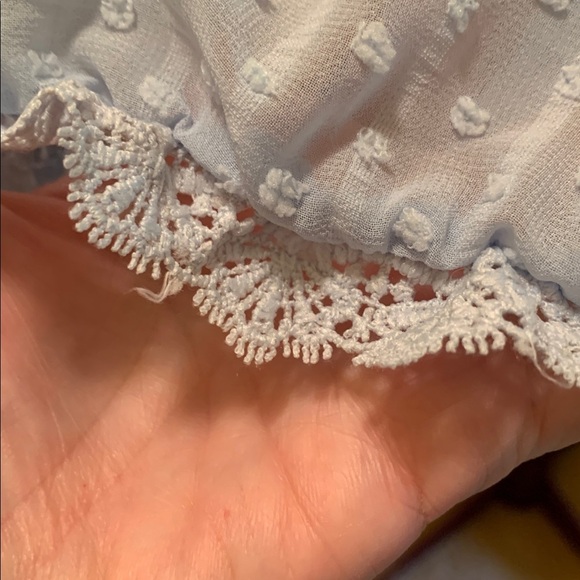 SHEIN Frenchy Swiss Dot Lace Panel Blouse - Picture 4 of 17